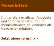 meineFahrkarte.de NEWSLETTER